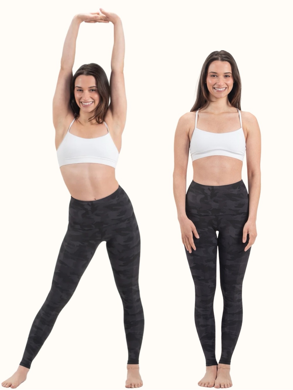 Sweetflexx Women's High Rise Resistance Band Leggings Black Gray Camo Size 14